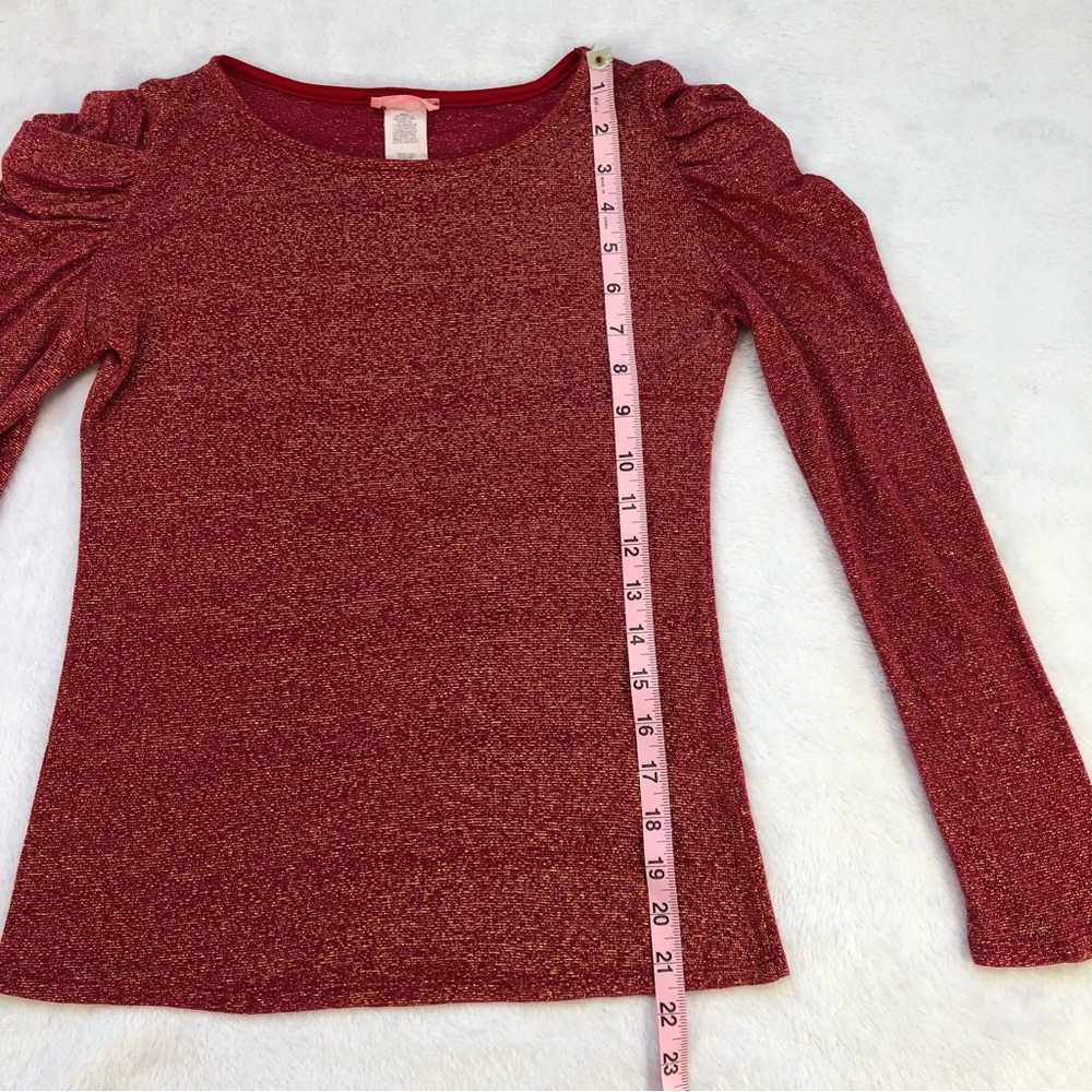 ✨Vintage✨ April, Puff Shoulder Sparkly Long Sleeve, Size S - Picture 13 of 13